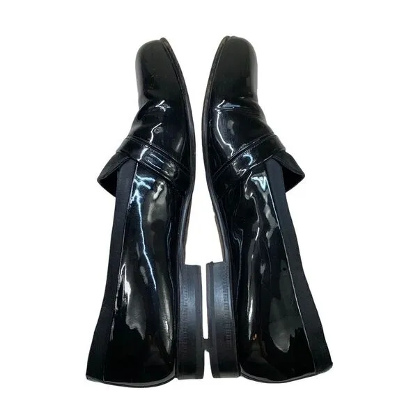 Mezlan Mirage Black Patent Leather Formal Tuxedo Dress Shoes 8.5 WIDE Loafers