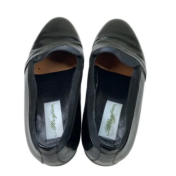 Mezlan Mirage Black Patent Leather Formal Tuxedo Dress Shoes 8.5 WIDE Loafers