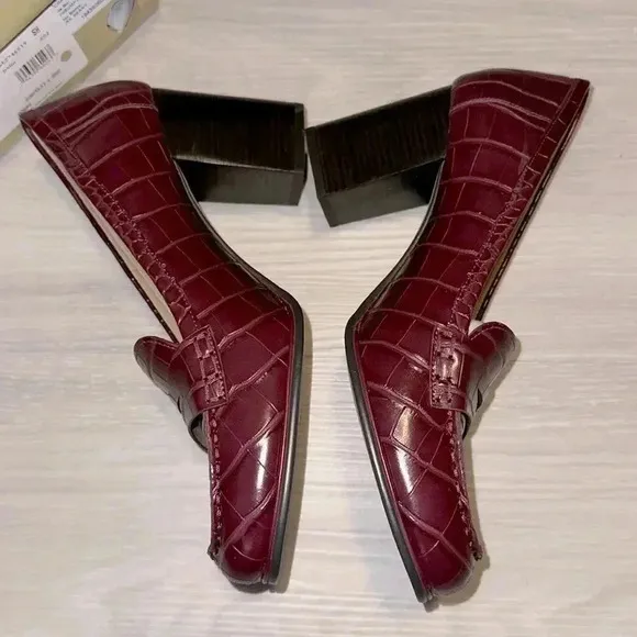 Michael Kors 9.5 Burgundy Buchanan mid loafer Pumps