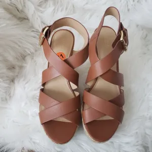 Michael Kors celia mid platform brown sandal