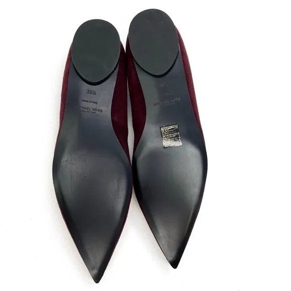 Michael Kors Collection Kallie Suede Flats in Wine Size EU 39.5 = US 9.5 New!