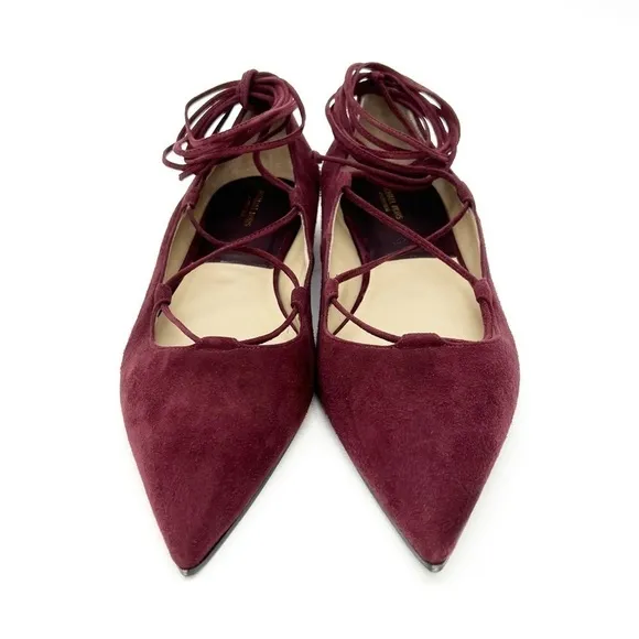 Michael Kors Collection Kallie Suede Flats in Wine Size EU 39.5 = US 9.5 New!