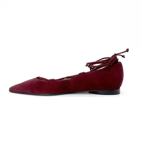 Michael Kors Collection Kallie Suede Flats in Wine Size EU 39.5 = US 9.5 New!