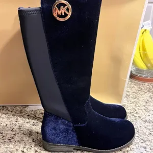 Michael Kors Emma Lily velour boots new navy blue Girls Toddlers Size 7