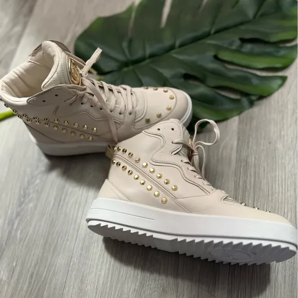 Michael Kors Emmett Stripe High-Top Sneakers (Light Cream) ✨brand new✨