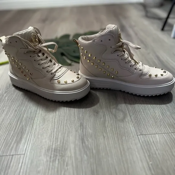 Michael Kors Emmett Stripe High-Top Sneakers (Light Cream) ✨brand new✨