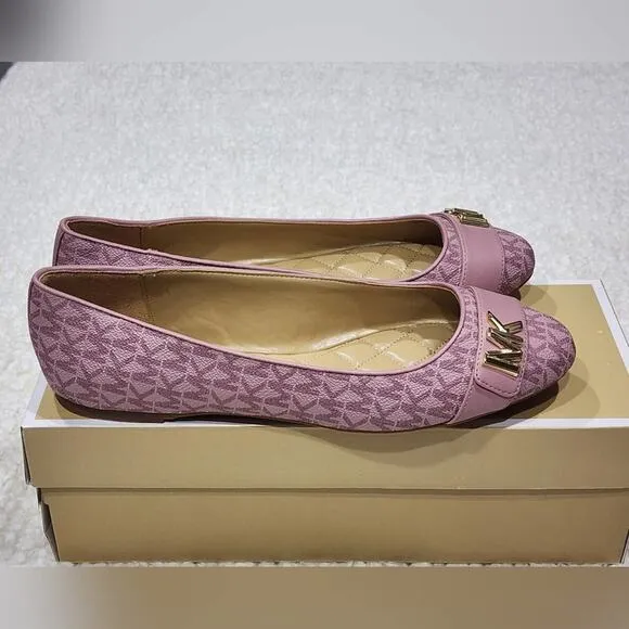 Michael Kors Jilly ballet flats in royal pink logo size 9.5 new!!!