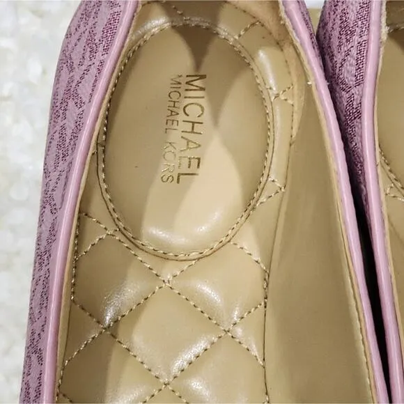 Michael Kors Jilly ballet flats in royal pink logo size 9.5 new!!!