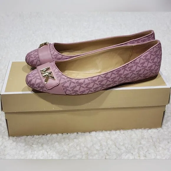 Michael Kors Jilly ballet flats in royal pink logo size 9.5 new!!!