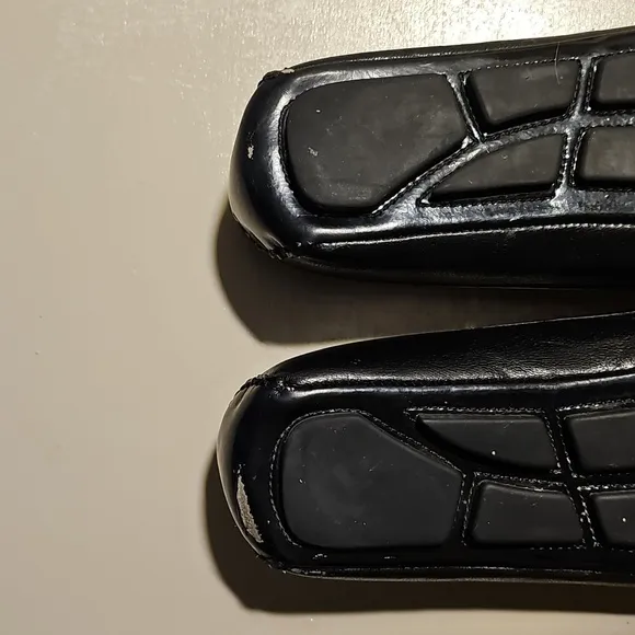 Michael Kors Leather Ballet Flats Black MK black logo Sz 7.5