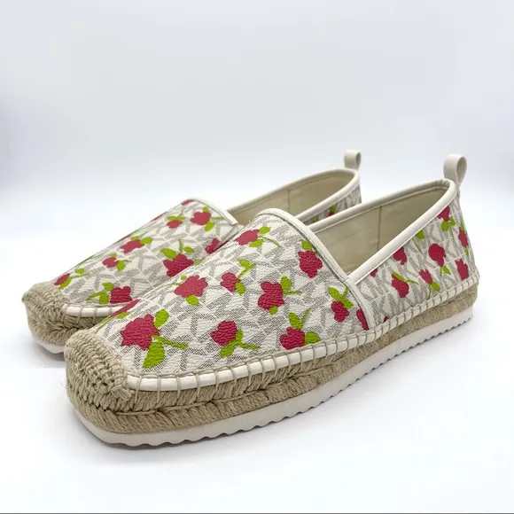 Michael Kors Logo Floral Lenny Slip On Espadrilles