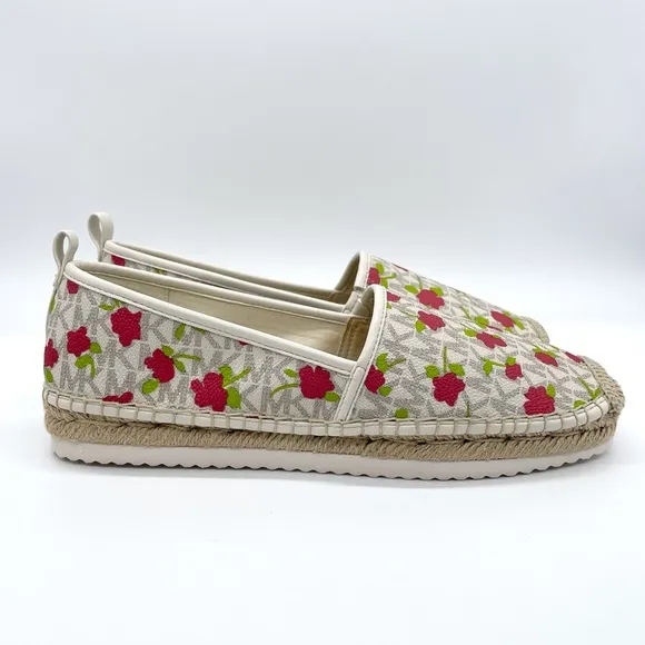Michael Kors Logo Floral Lenny Slip On Espadrilles