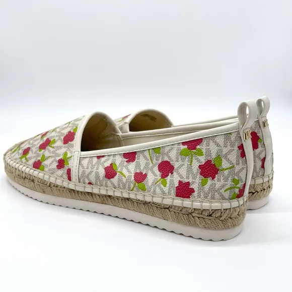 Michael Kors Logo Floral Lenny Slip On Espadrilles