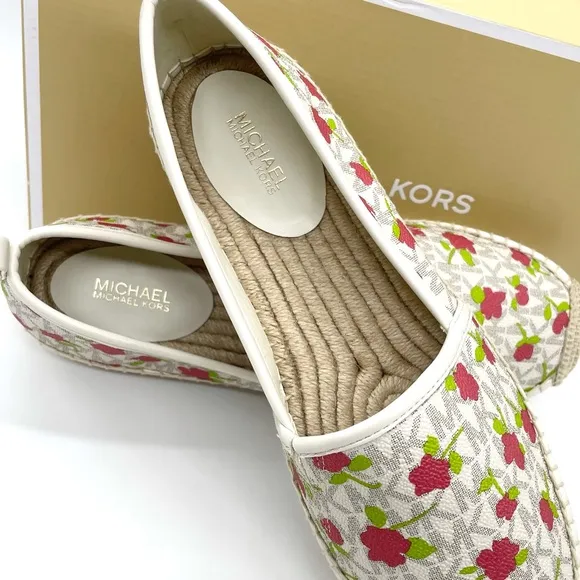 Michael Kors Logo Floral Lenny Slip On Espadrilles