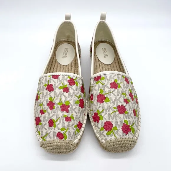 Michael Kors Logo Floral Lenny Slip On Espadrilles
