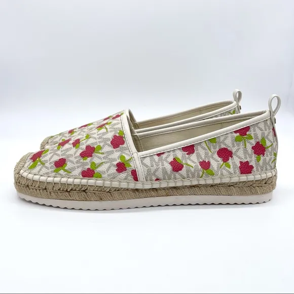 Michael Kors Logo Floral Lenny Slip On Espadrilles