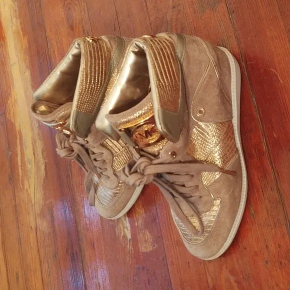 Michael Kors Nikko Wedge High Top Suede Sneakers Sz 8.5