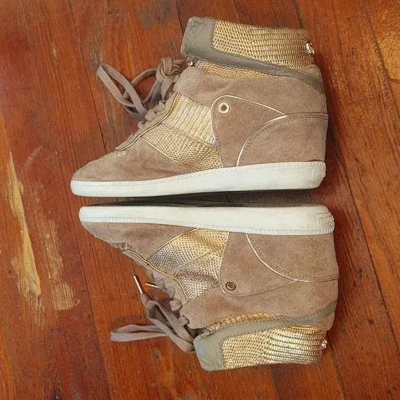 Michael Kors Nikko Wedge High Top Suede Sneakers Sz 8.5