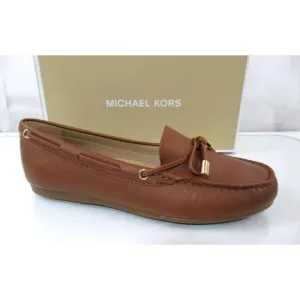Michael Kors Sutton Moccasin Driver Flat Shoes MK Signature Luggage