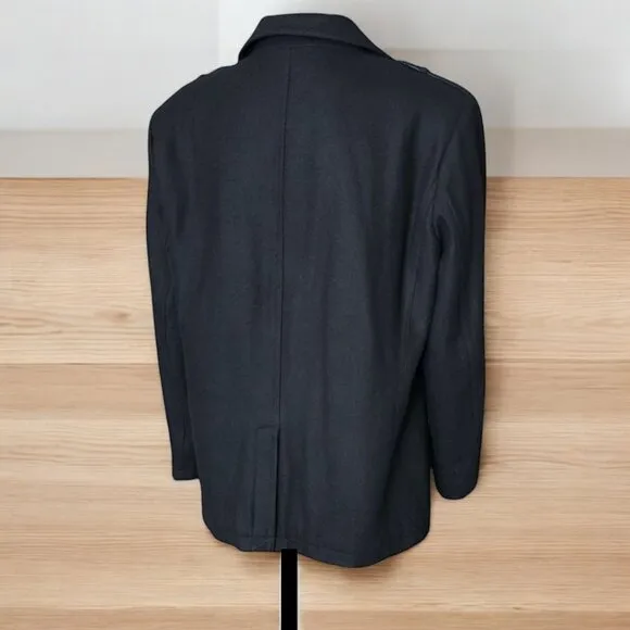 MICHAEL KORS XL MONROE SCARF COAT Black Wool Blend Insulated Pea Coat