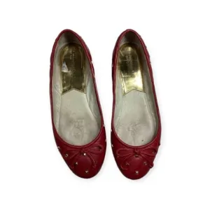Michael Michael Kors studded bow leather gold black ballet flats