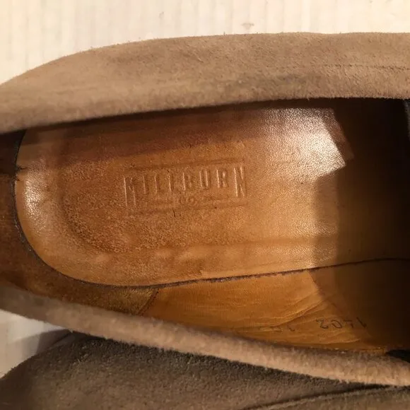 Millburn co men's tan leather suede slip on loafers dress shoes  size: 11.5