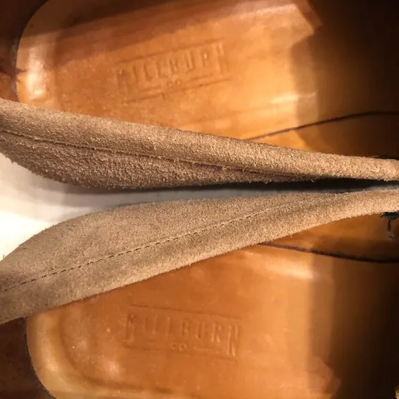 Millburn co men's tan leather suede slip on loafers dress shoes  size: 11.5