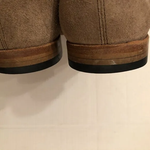 Millburn co men's tan leather suede slip on loafers dress shoes  size: 11.5