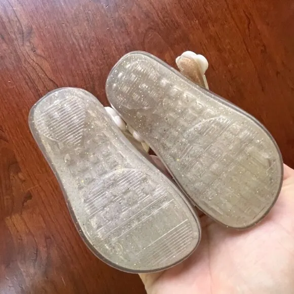 Mini Melissa Clear Glitter Unicorn Ballet Flats- Size Toddler 5