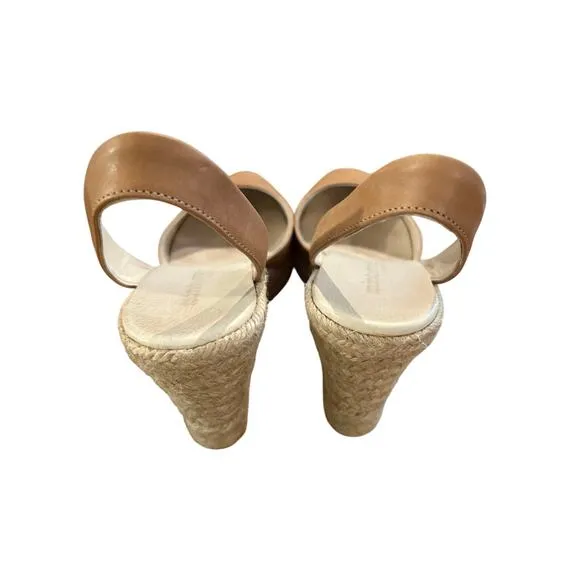 Mint &amp; Rose Menorca Ecru Leather Slingback Espadrilles 36/6