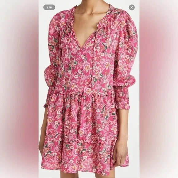 Misa Maya Mini Dress Falaise Floral Color: Pink Size S