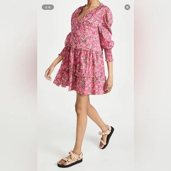 Misa Maya Mini Dress Falaise Floral Color: Pink Size S