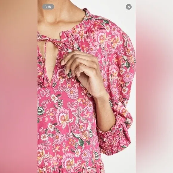 Misa Maya Mini Dress Falaise Floral Color: Pink Size S
