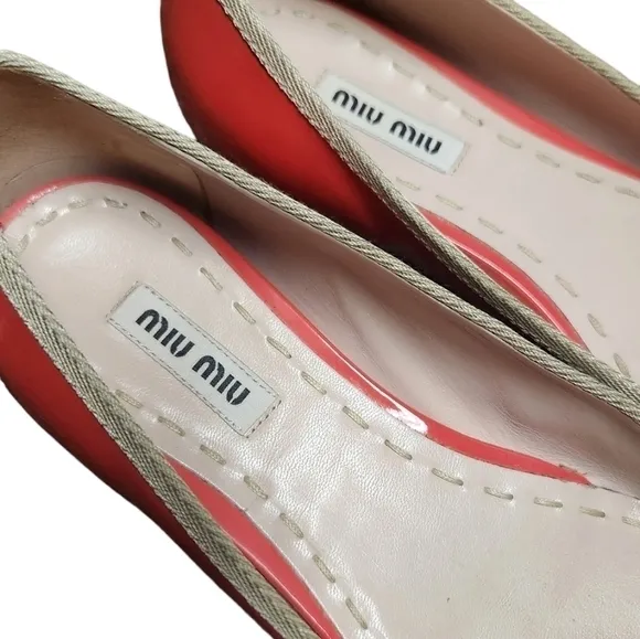 MIU MIU POINTED TOE CRYSTAL‎ BOW BALLET FLATS 5.5