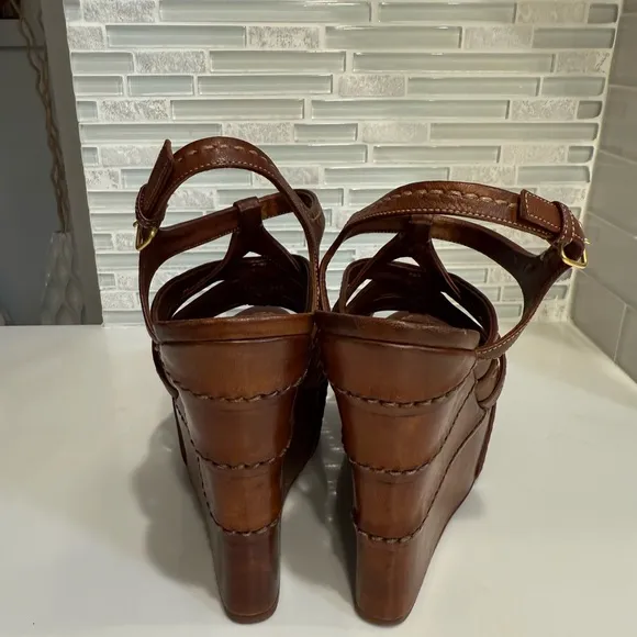 MiuMiu Brown Strappy Platform Sandals