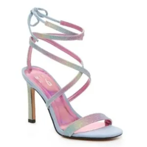 Mix No 6 Mesha Rainbow Sherbet Sparkle Tie Up Strappy Stiletto Heel Sandals