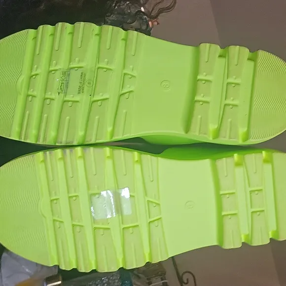 Miz Lime Bottom AZALEA WANG Ghosted Flatform Chelsea Rain Snow Boot 7 7.5 8.5