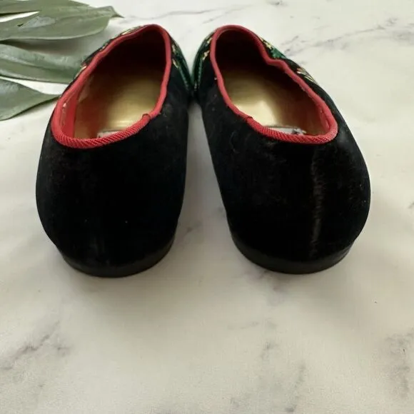 Mootsies Tootsies Womens Vintage 90s Christmas Ballet Flats Size 7.5 Velvet