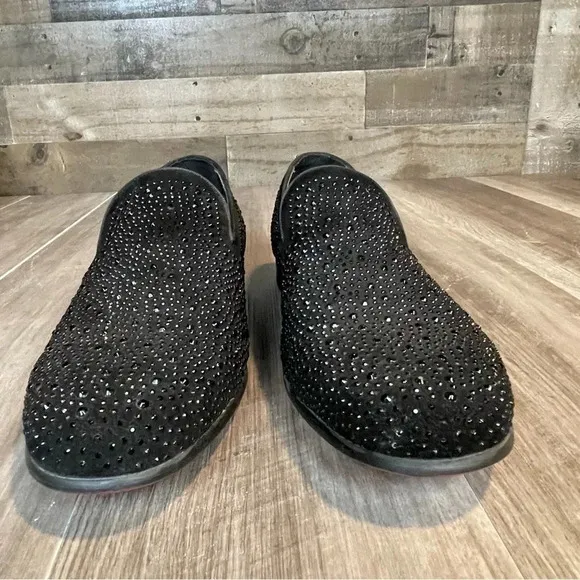 Moretti Black Label Rhinestone Loafers Dress Shoe • Size 13