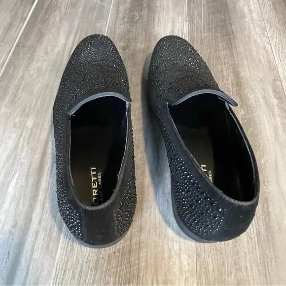 Moretti Black Label Rhinestone Loafers Dress Shoe • Size 13