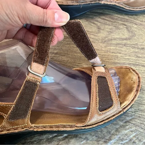 NAOT Wedge Strappy Sandals Brown Leather Sandals Size 9 US/ 40 EU
