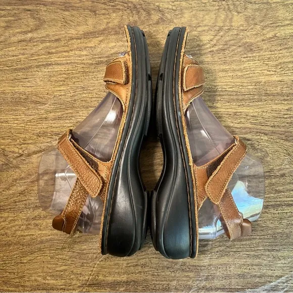 NAOT Wedge Strappy Sandals Brown Leather Sandals Size 9 US/ 40 EU