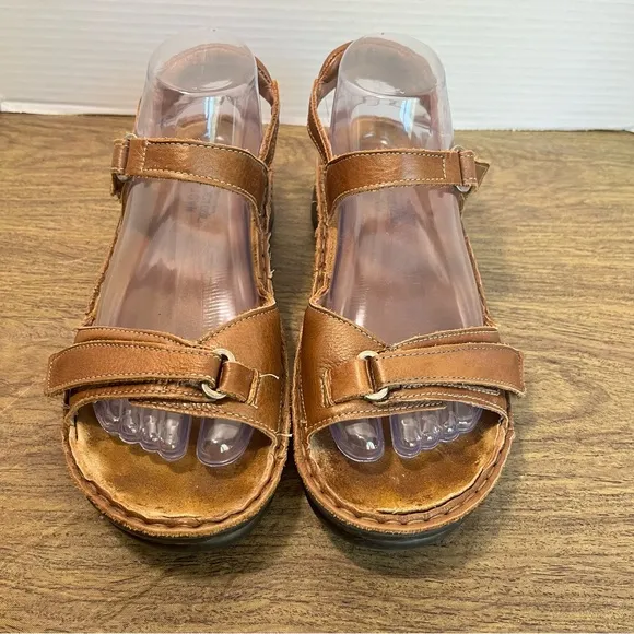 NAOT Wedge Strappy Sandals Brown Leather Sandals Size 9 US/ 40 EU