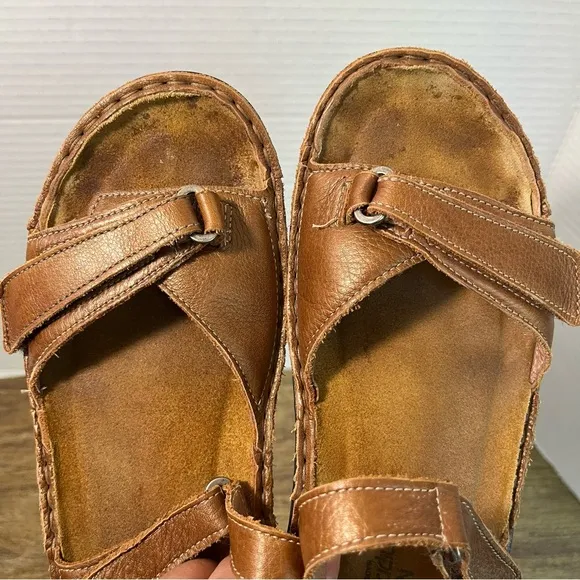 NAOT Wedge Strappy Sandals Brown Leather Sandals Size 9 US/ 40 EU