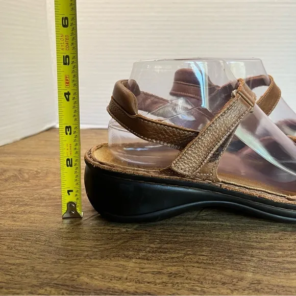 NAOT Wedge Strappy Sandals Brown Leather Sandals Size 9 US/ 40 EU
