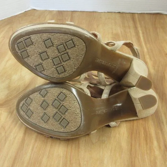 NATURALIZER Danya Tender Taupe Printed Iguana Dress Sandals Womens Size 7 NARROW