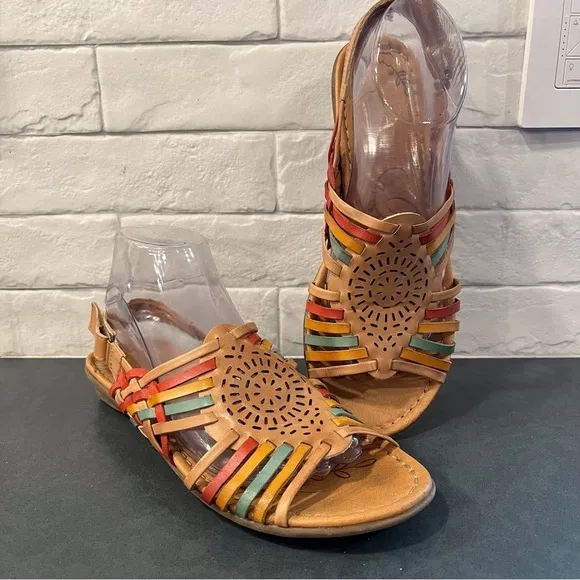 Naturalizer sz 9 Wendy haurache sandals multicolor leather
