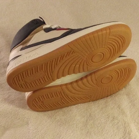Nautica High-Top Sneakers in Navy and White