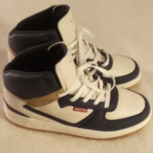 Nautica High-Top Sneakers in Navy and White