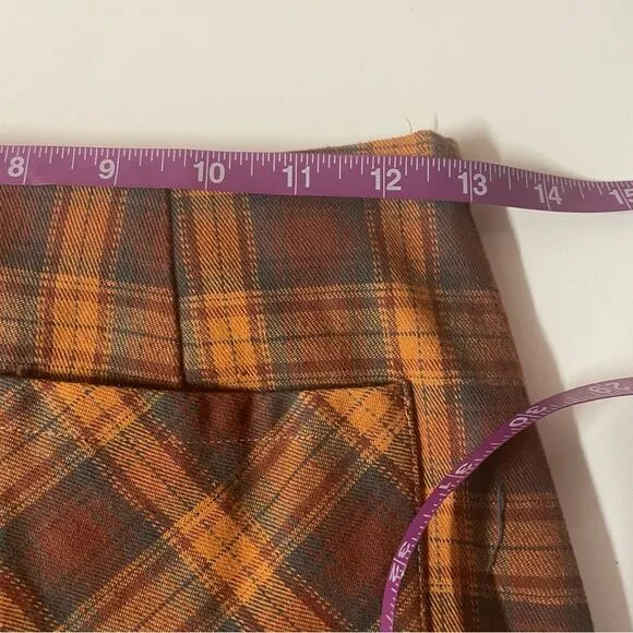 Nectar Clothing Rust Orange Plaid Mini Skirt
